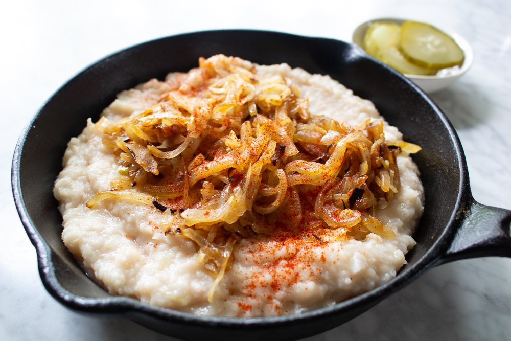 romanian refried beans with onions