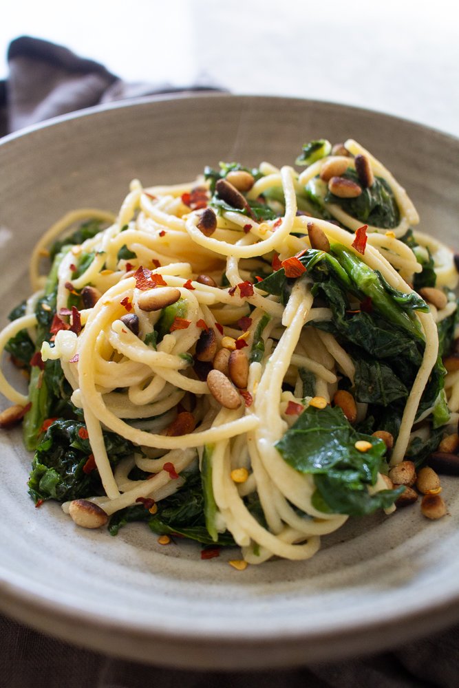simple pasta with greens