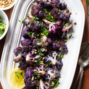 roasted purple cauliflower with gremolata