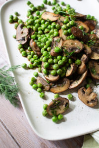 mushrooms and peas with dill