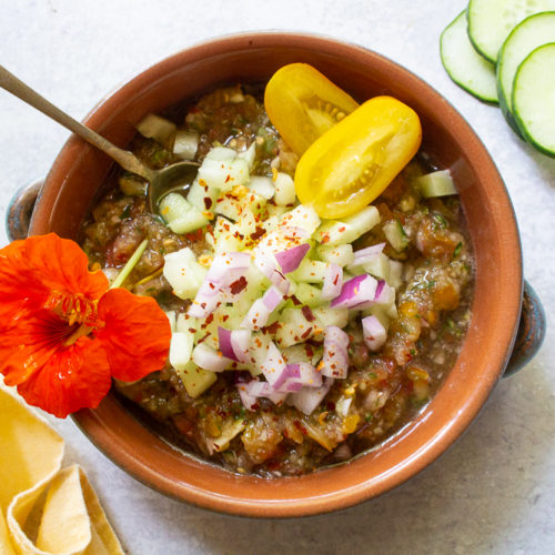 The Easiest Garden Gazpacho - Little Bites Of Joy