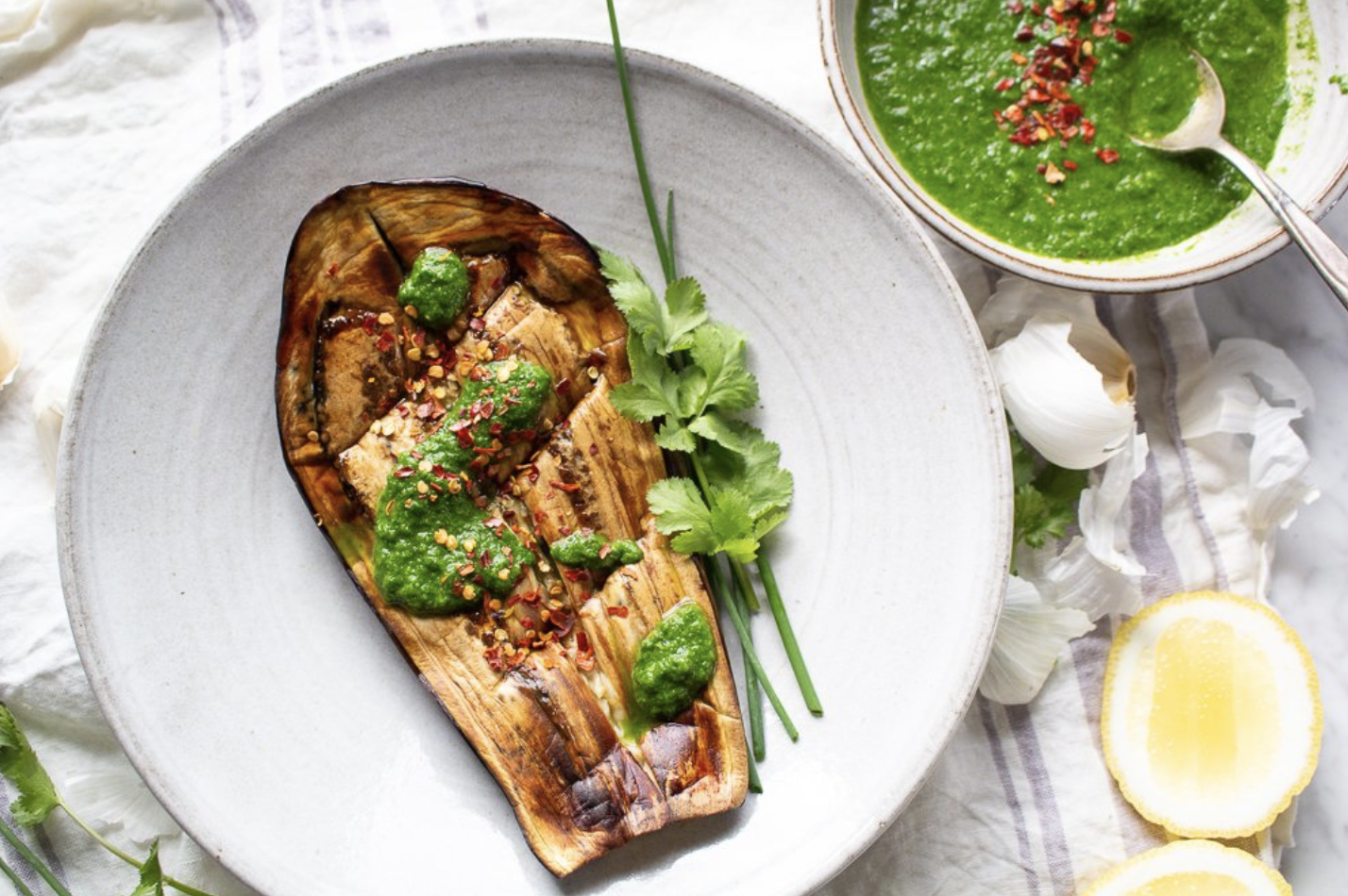 eggplant and cilantro chutney