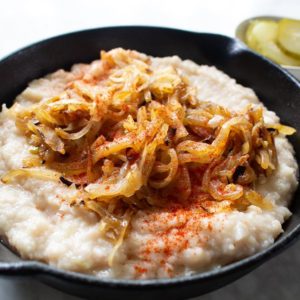 romanian refried beans with onions