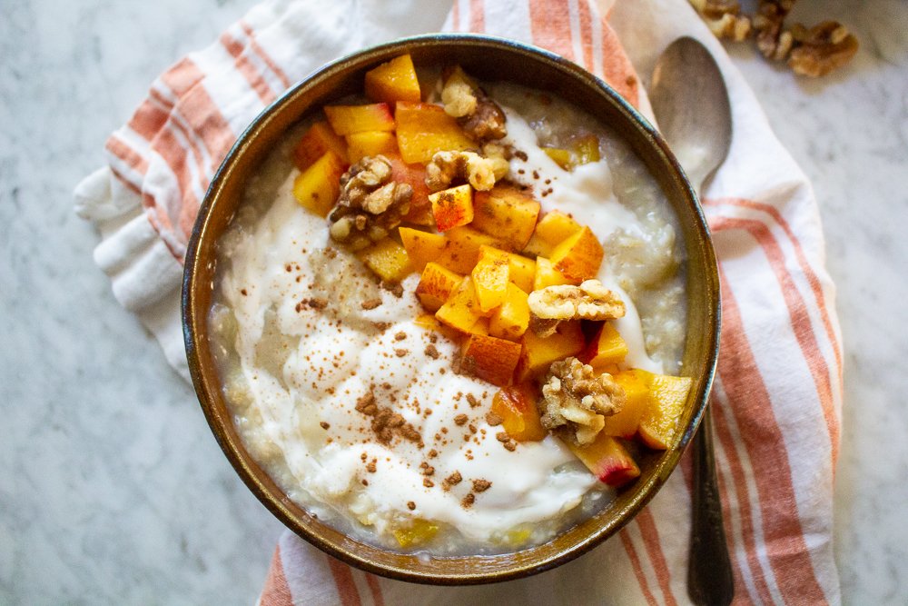 spiced peaches and cream oatmeal