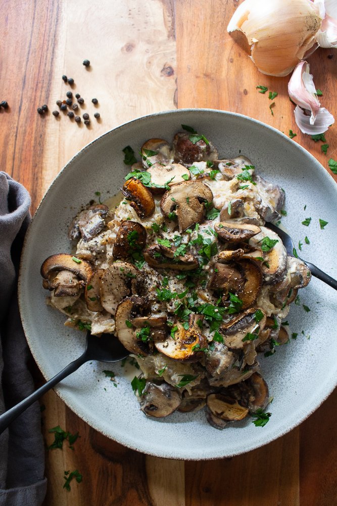 easy vegan mushroom stroganoff