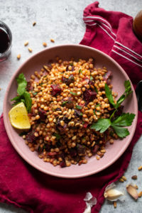 warm wheat berry and beet salad