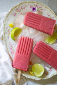 strawberry lime popsicles
