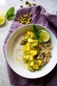 tropical quinoa breakfast bowl