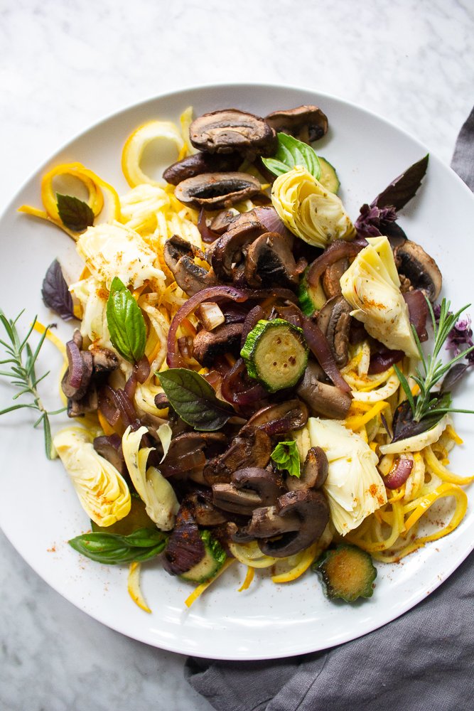 spiralized zucchini salad