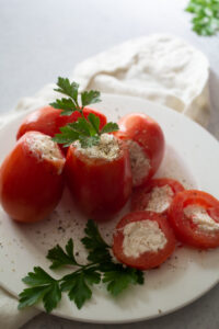 cream cheese and onion stuffed tomatoes